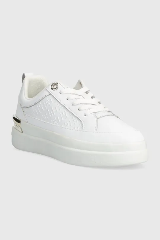 Δερμάτινα αθλητικά παπούτσια Tommy Hilfiger LUX COURT SNEAKER MONOGRAM λευκό