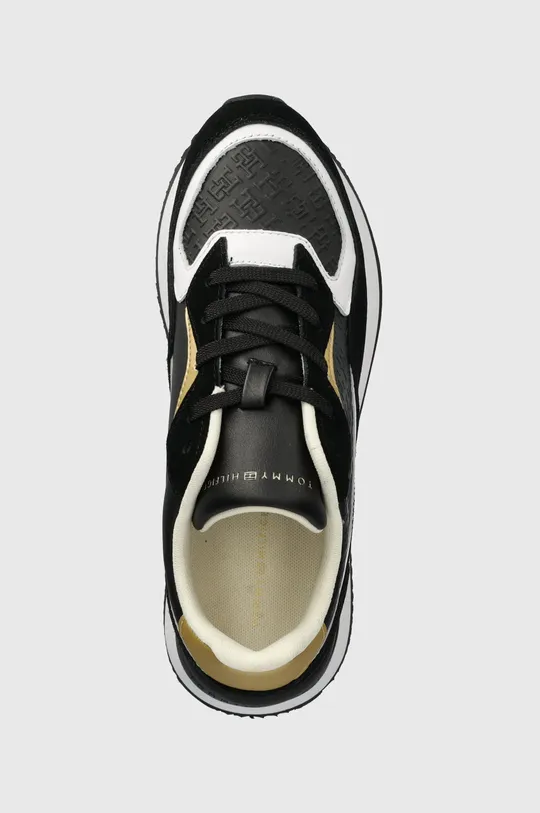 μαύρο Δερμάτινα αθλητικά παπούτσια Tommy Hilfiger LUX MONOGRAM RUNNER