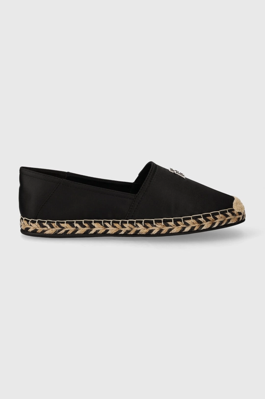 crna Espadrile Tommy Hilfiger TH SATIN FLAT ESPADRILLE Ženski