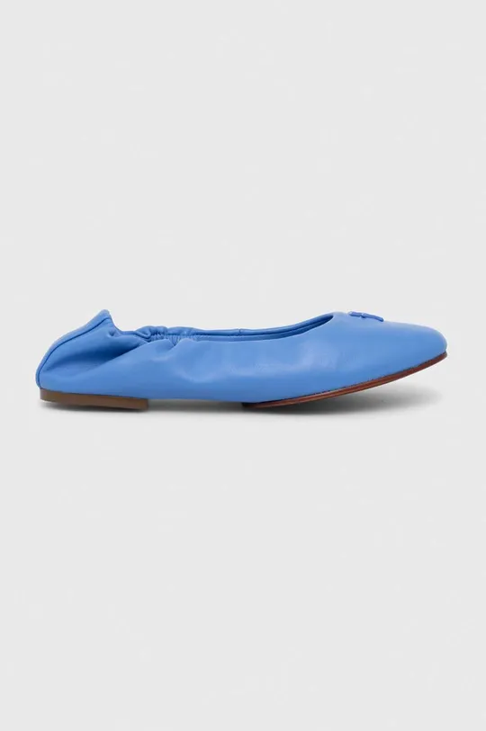 Tommy Hilfiger bőr balerina cipő TH ELEVATED ELASTIC BALLERINA kék