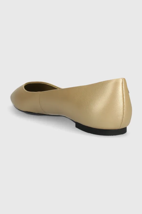 Tommy Hilfiger bőr balerina cipő GOLD POINTED BALLERINA Szár: természetes bőr Belseje: textil, természetes bőr Talp: szintetikus anyag