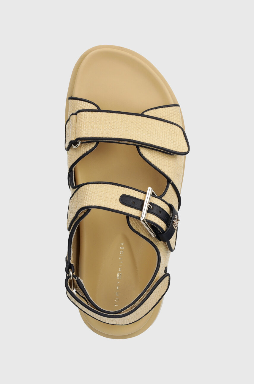 beżowy Tommy Hilfiger sandały RAFIA SPORTY SANDAL