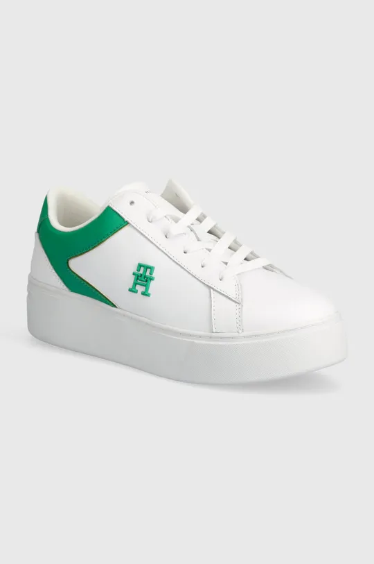 λευκό Δερμάτινα αθλητικά παπούτσια Tommy Hilfiger TH PLATFORM COURT SNEAKER Γυναικεία