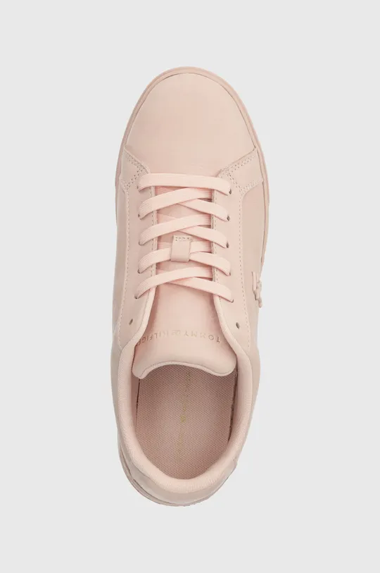 ροζ Δερμάτινα αθλητικά παπούτσια Tommy Hilfiger PLATFORM COURT SNEAKER NUBUCK