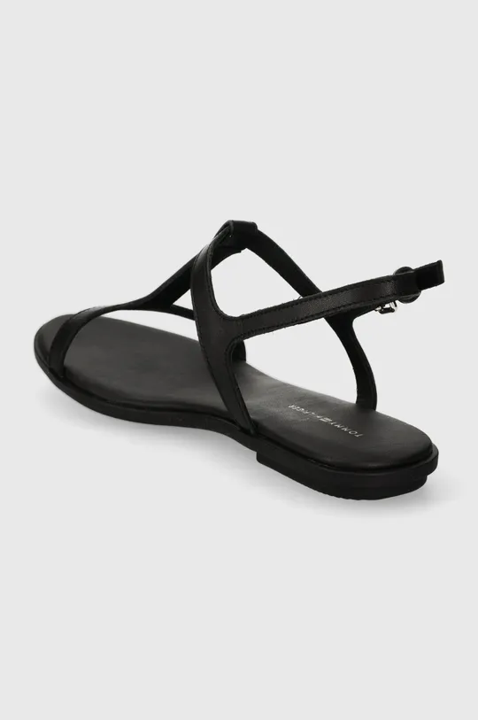 Usnjeni sandali Tommy Hilfiger TH FLAT SANDAL Zunanjost: Naravno usnje Notranjost: Naravno usnje Podplat: Sintetični material