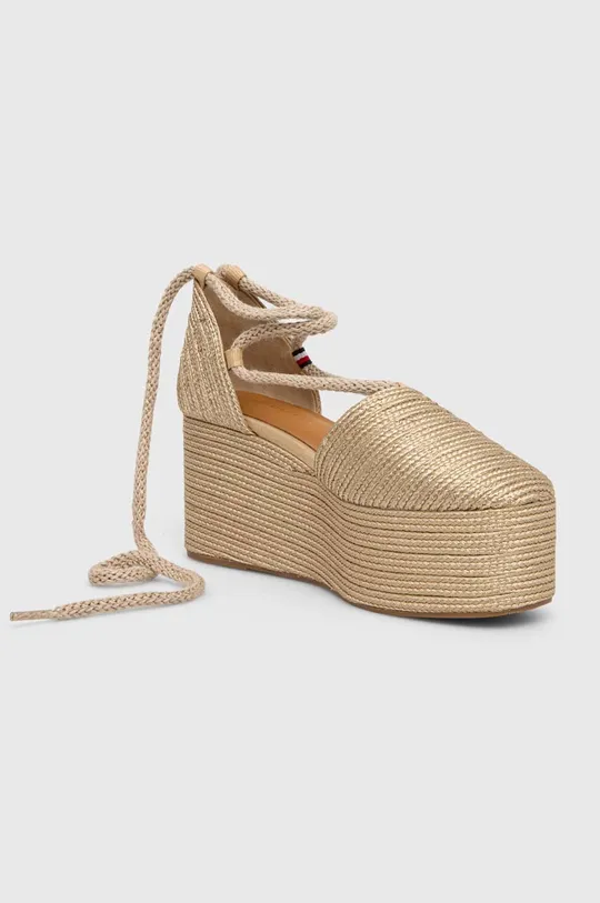 Tommy Hilfiger espadryle CLOSED TOE GOLD FLATFORM złoty