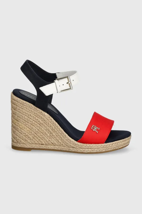 Tommy Hilfiger szandál STRIPES WEDGE SANDAL sötétkék