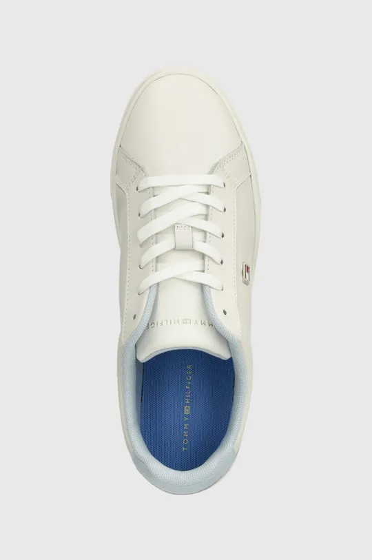 λευκό Δερμάτινα αθλητικά παπούτσια Tommy Hilfiger FLAG COURT SNEAKER