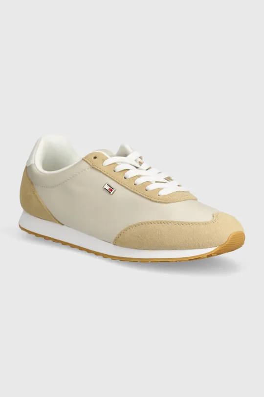 beżowy Tommy Hilfiger sneakersy FLAG HERITAGE RUNNER Damski