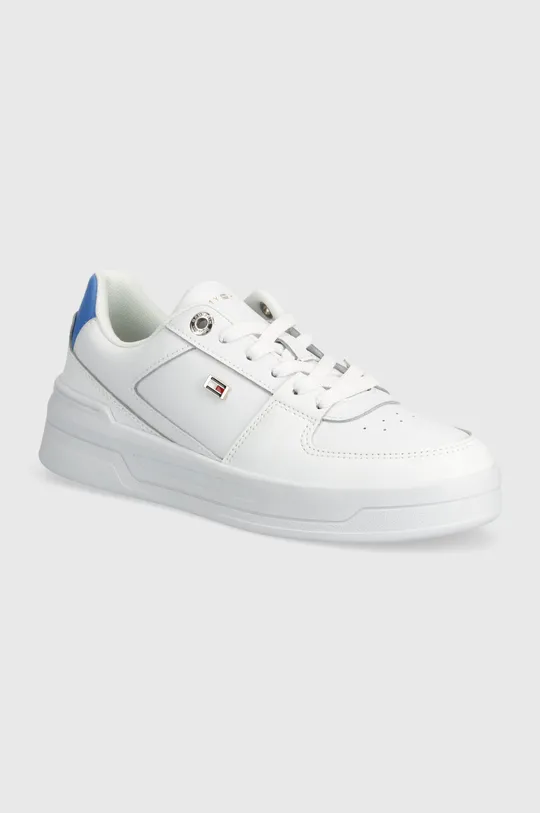 λευκό Δερμάτινα αθλητικά παπούτσια Tommy Hilfiger FLAG BASKET Γυναικεία