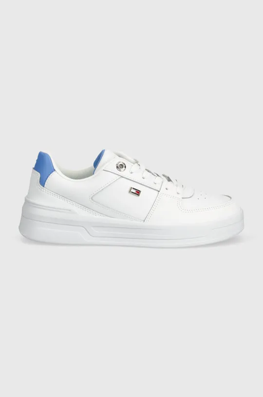 Δερμάτινα αθλητικά παπούτσια Tommy Hilfiger FLAG BASKET λευκό