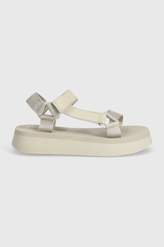 Calvin Klein Jeans sandały SANDAL VELCRO WEBBING DC beżowy