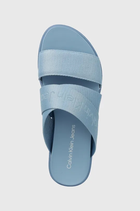 блакитний Шльопанці Calvin Klein Jeans FLATFORM SANDAL WEBBING IN MR