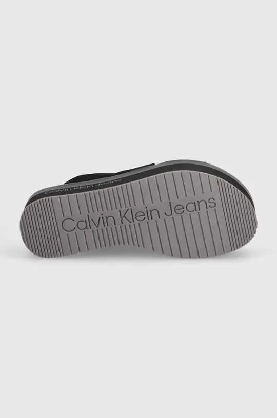 Calvin Klein Jeans klapki FLATFORM SANDAL WEBBING IN MR Damski