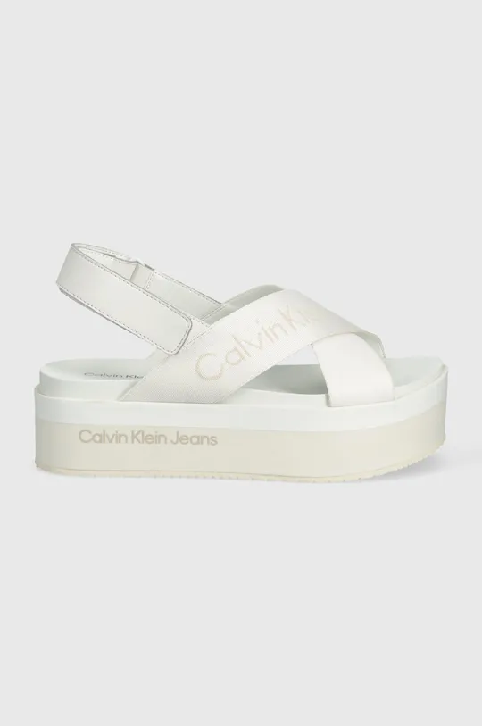 Calvin Klein Jeans sandali FLATFORM SANDAL SLING IN MR bianco