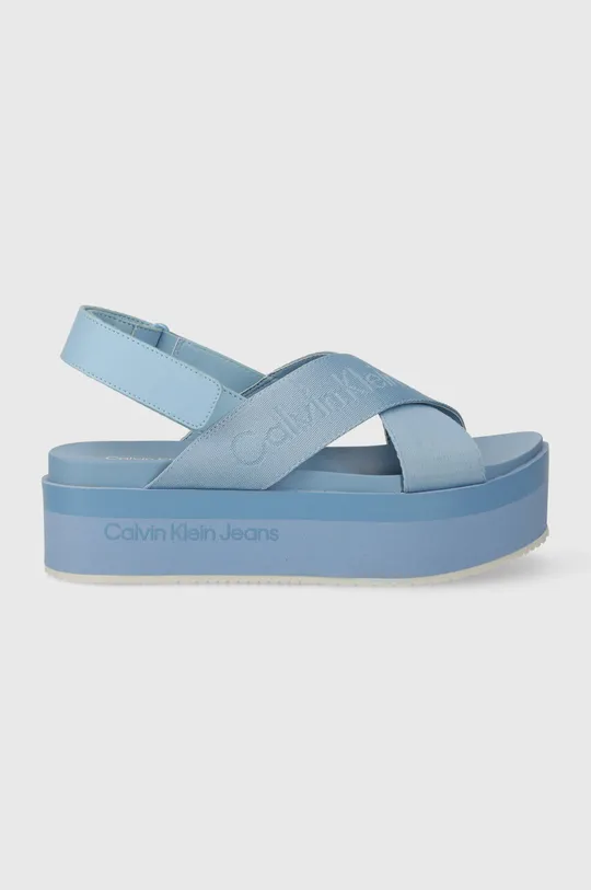 Calvin Klein Jeans sandały FLATFORM SANDAL SLING IN MR niebieski