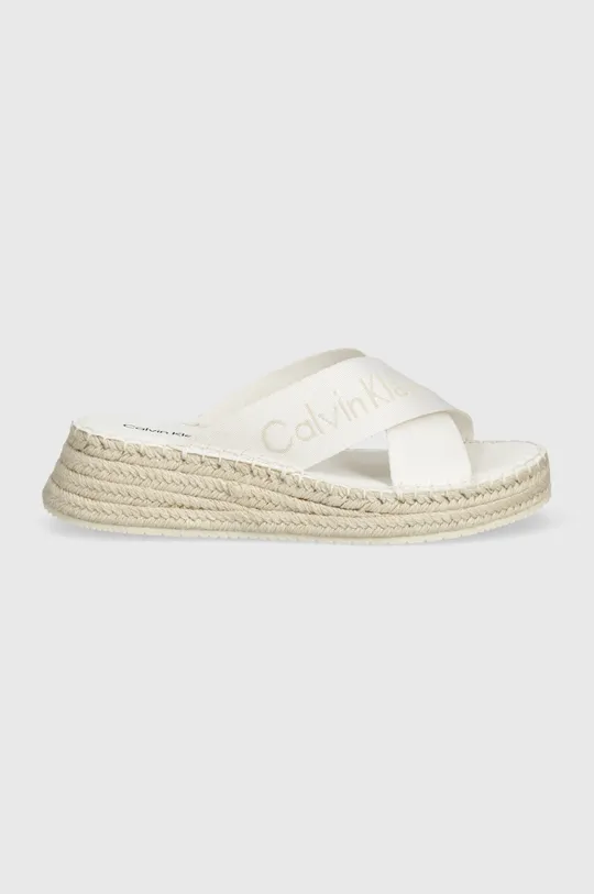 Calvin Klein Jeans klapki SPORTY WEDGE ROPE SANDAL MR biały