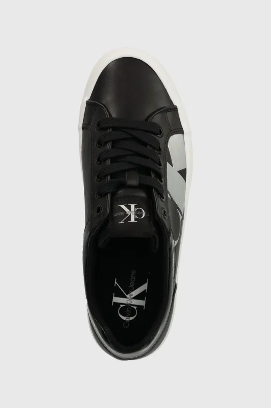 μαύρο Δερμάτινα αθλητικά παπούτσια Calvin Klein Jeans BOLD VULC FLATF LOW LTH NBS MET BOLD VULC FLATF LOW LTH NBS MET