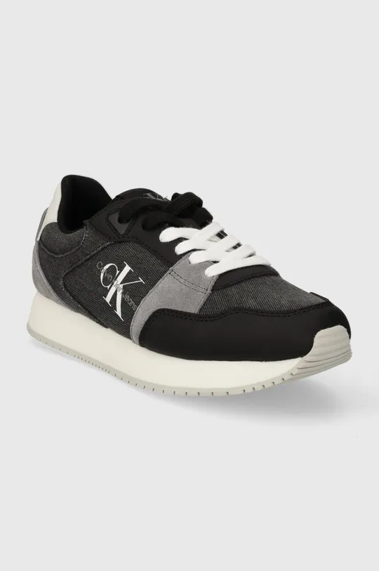 Tenisice Calvin Klein Jeans RUNNER LOW LACE MIX ML BTW crna