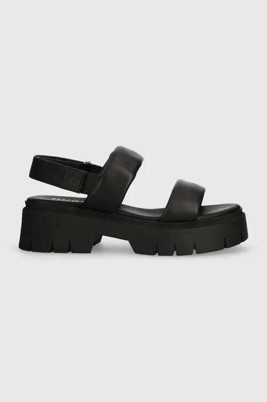 čierna Kožené sandále HUGO Kris Dámsky