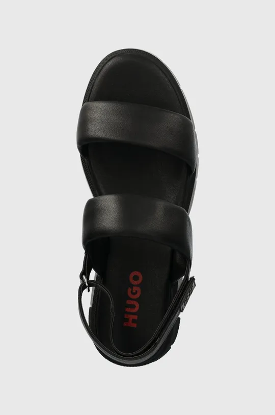 чорний Шкіряні сандалі HUGO Kris