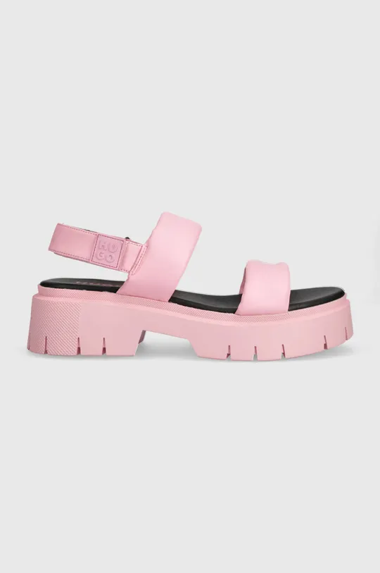 ružová Kožené sandále HUGO Kris Dámsky