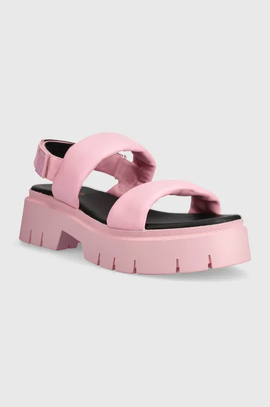 Шкіряні сандалі HUGO Kris рожевий