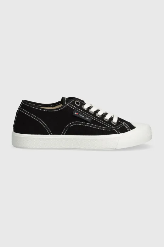 Tenisice Tommy Jeans TJW FOXING SNEAKER CANVAS crna