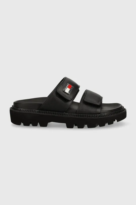 Tommy Jeans papucs TJW PUFFED SANDAL fekete
