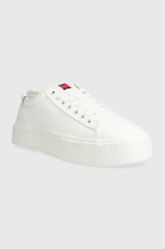 Πάνινα παπούτσια Tommy Jeans TJW FOXING FLATFORM SNEAKER λευκό