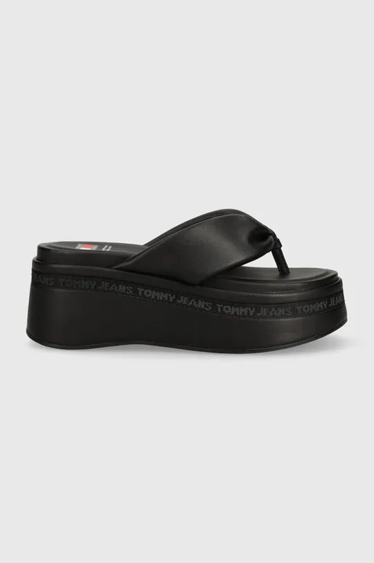 Tommy Jeans flip-flop TJW WEDGE SANDAL fekete