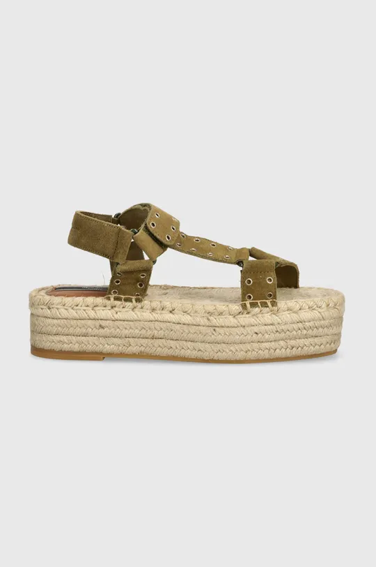 Semišové sandále Pepe Jeans PLS90660 zelená