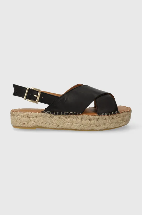 čierna Kožené sandále Alohas Crossed Dámsky