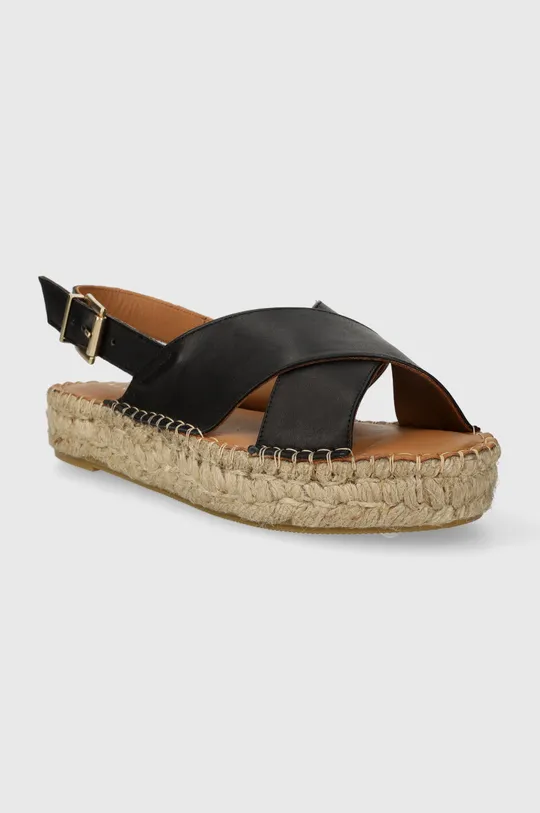 Kožené sandále Alohas Crossed čierna