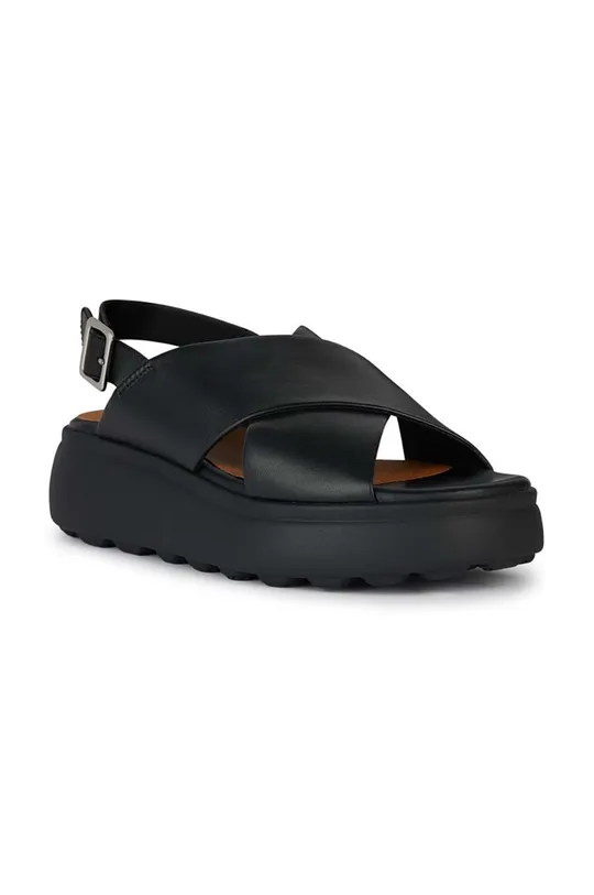 Kožené sandále Geox D SPHERICA EC4.1 S čierna