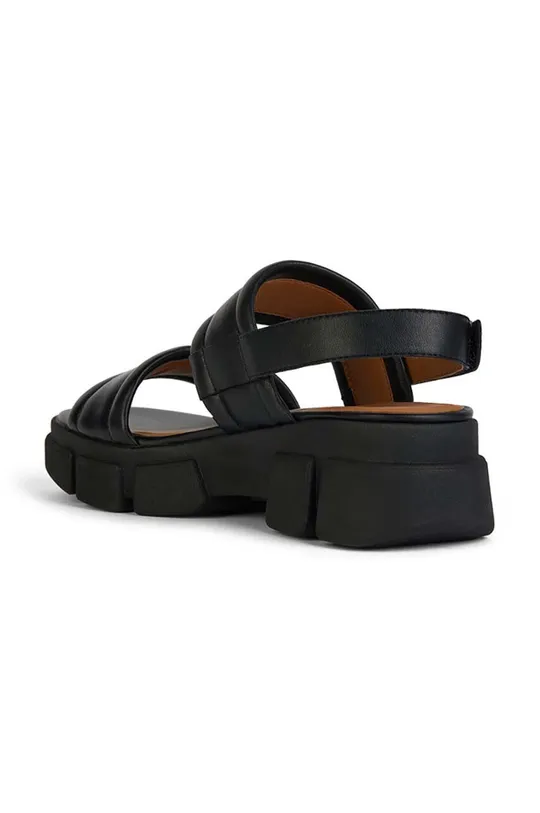 čierna Kožené sandále Geox D LISBONA