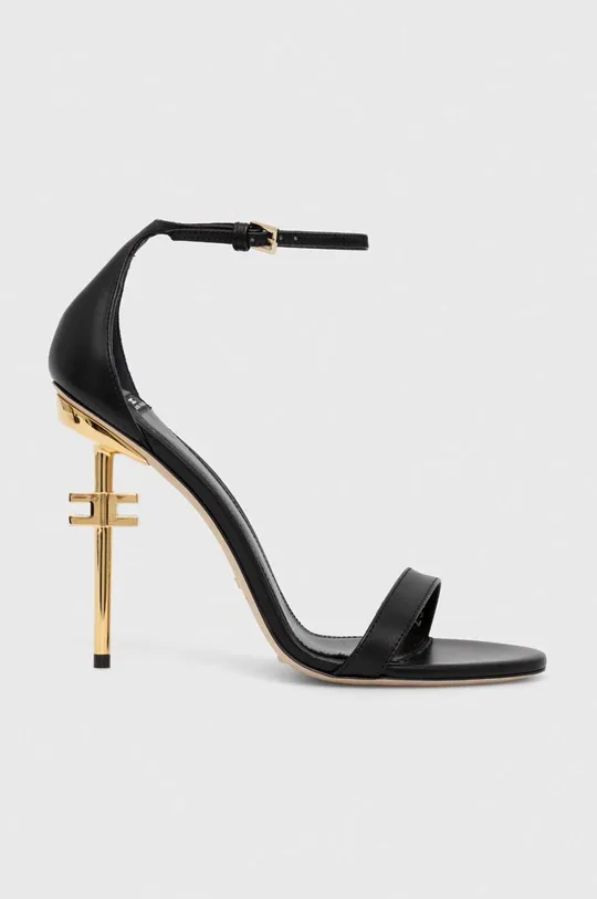 čierna Kožené sandále Elisabetta Franchi Dámsky
