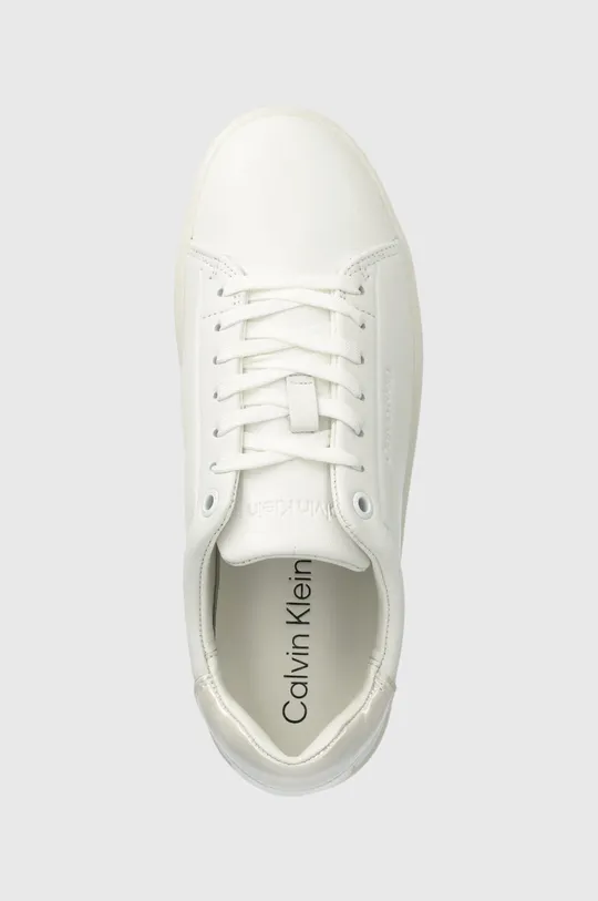 λευκό Δερμάτινα αθλητικά παπούτσια Calvin Klein CUPSOLE LACE UP PEARL