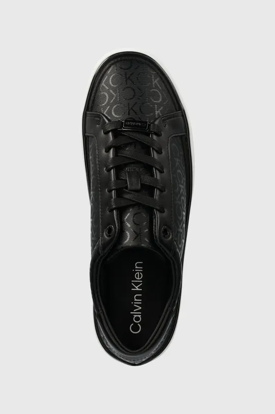 czarny Calvin Klein sneakersy FLATFORM CUP LACE UP EPI MONO