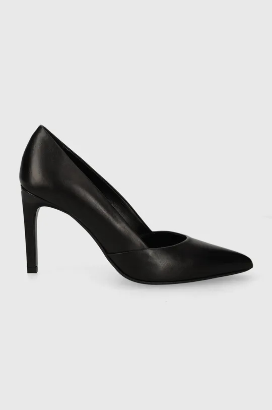 fekete Calvin Klein bőr tűsarkú HEEL PUMP 90 LEATHER Női