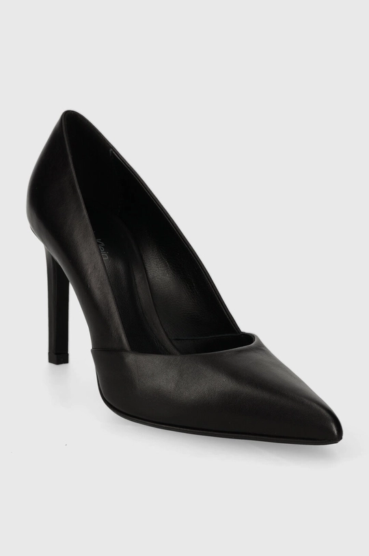 Δερμάτινες γόβες Calvin Klein HEEL PUMP 90 LEATHER μαύρο