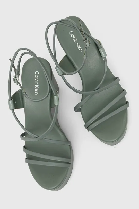 Kožené sandále Calvin Klein WEDGE Dámsky