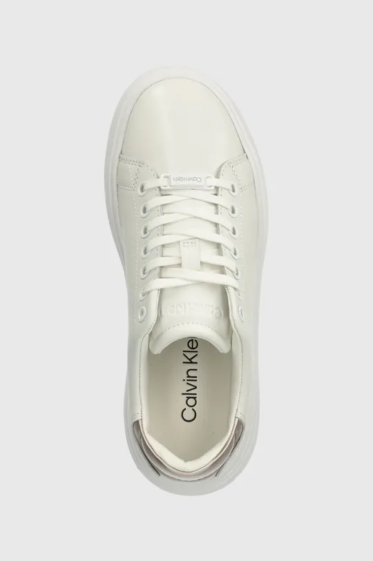 fehér Calvin Klein bőr sportcipő CUPSOLE LACE UP LEATHER