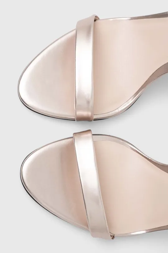 золотий Шкіряні сандалі Calvin Klein HEEL SANDAL 90 PEARL