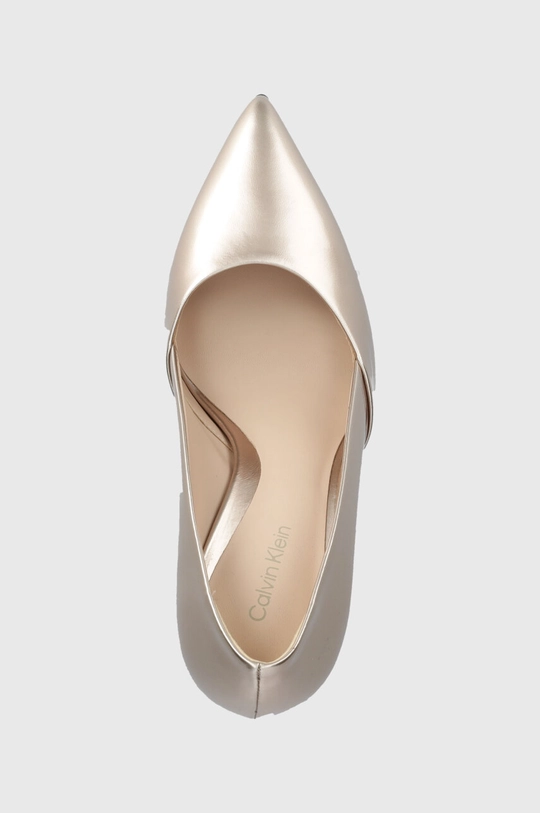 rózsaszín Calvin Klein bőr tűsarkú HEEL PUMP 90 PEARL