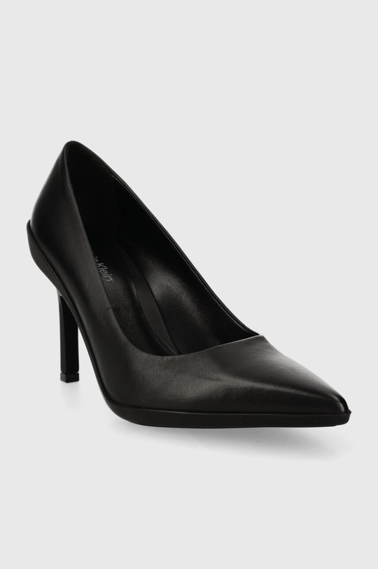 Δερμάτινες γόβες Calvin Klein HEEL PUMP 90 LEATHER μαύρο