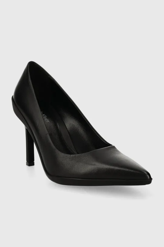 Шкіряні туфлі Calvin Klein HEEL PUMP 90 LEATHER чорний