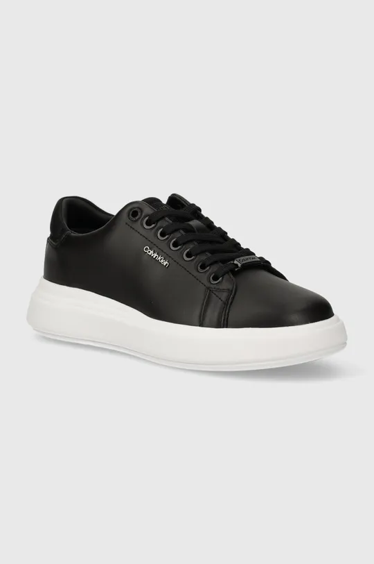 nero Calvin Klein sneakers in pelle CUPSOLE LACE UP CALVIN MTL LTH Donna
