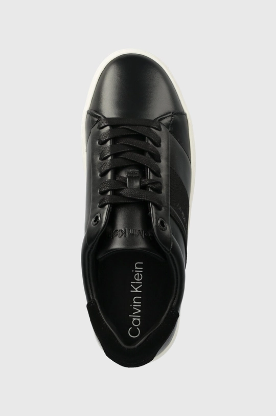 čierna Kožené tenisky Calvin Klein CUPSOLE LACE UP HE LTH