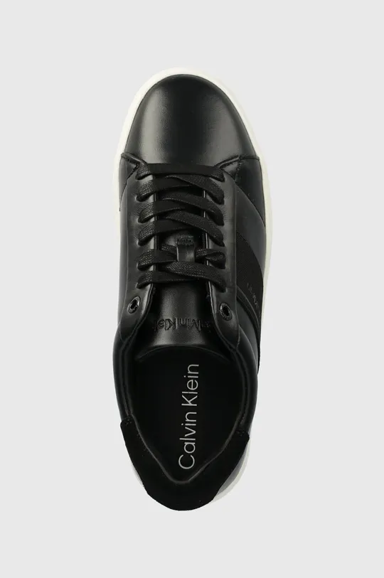 μαύρο Δερμάτινα αθλητικά παπούτσια Calvin Klein CUPSOLE LACE UP HE LTH